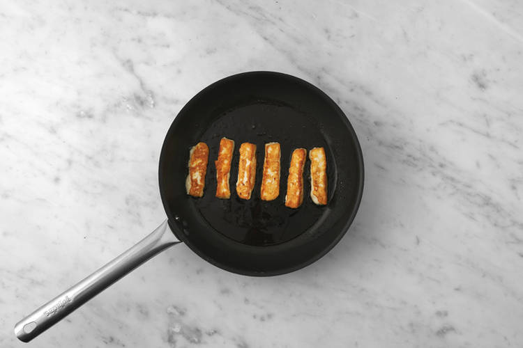 Cook the chicken & haloumi