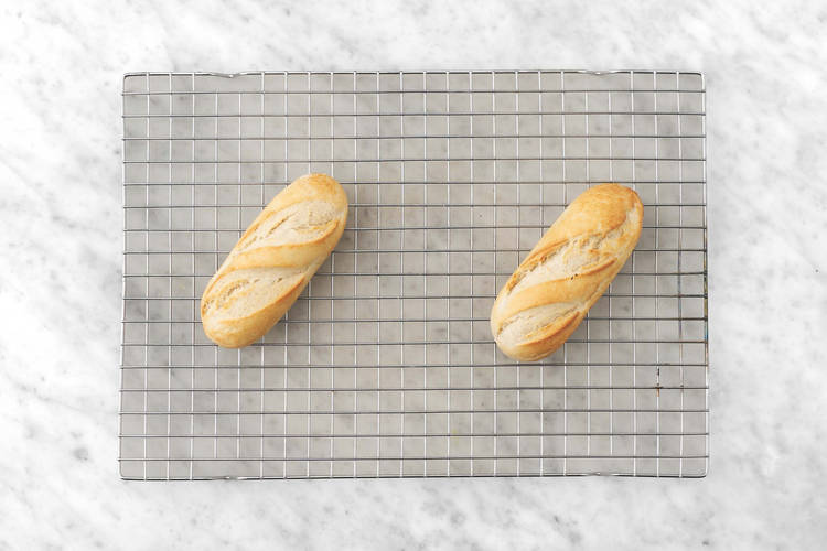 Varm baguette og steg kylling