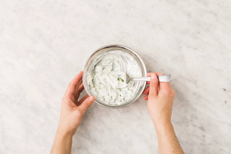 Make the herby yoghurt
