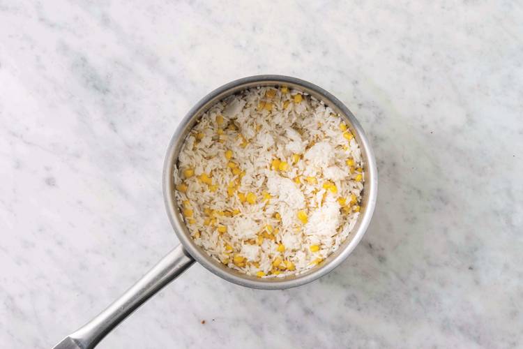 Cook the corn-studded rice