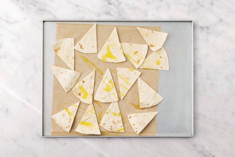 Bake the tortilla chips