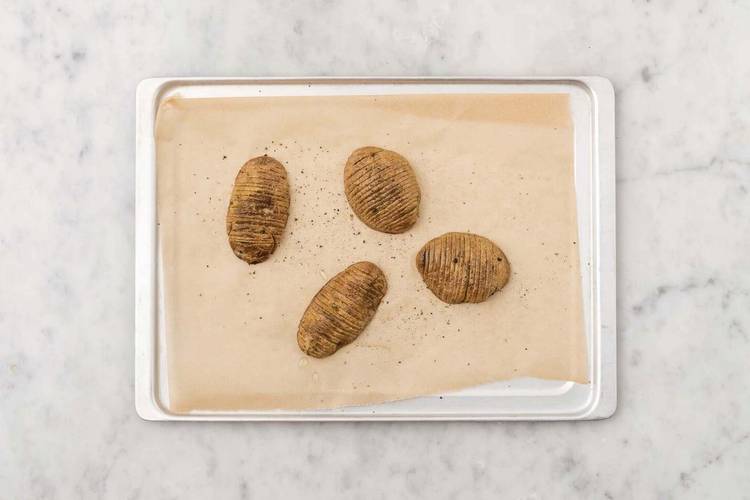 Roast the hasselback potato