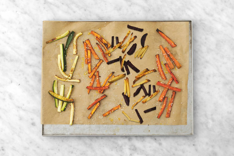 Bake the veggie fries