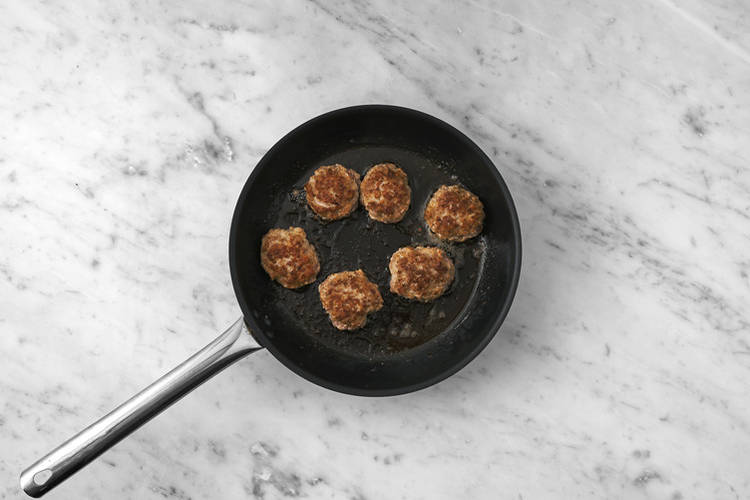Cook the rissoles 