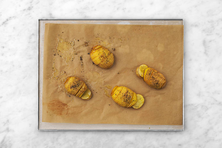 Roast the hasselback potato