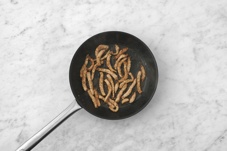 Cook the pork & haloumi