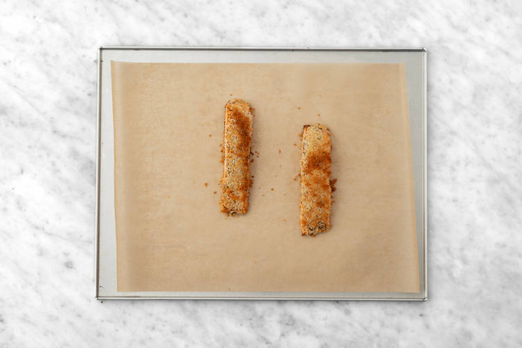 Cook the haloumi & bake the salmon