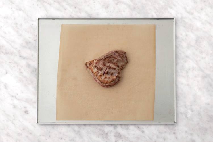 Roast the lamb & cook the prawns