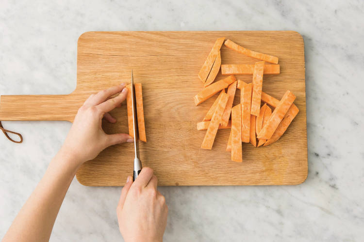 Prep the sweet potato fries