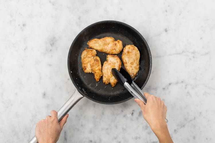 Cook the chicken & halloumi