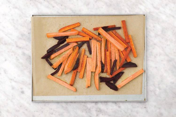 Bake the veggie fries