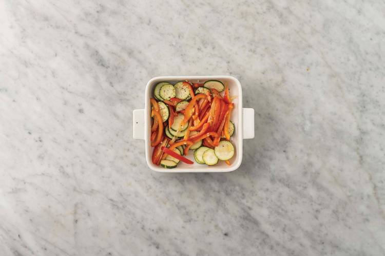 Roast the zucchini & capsicum