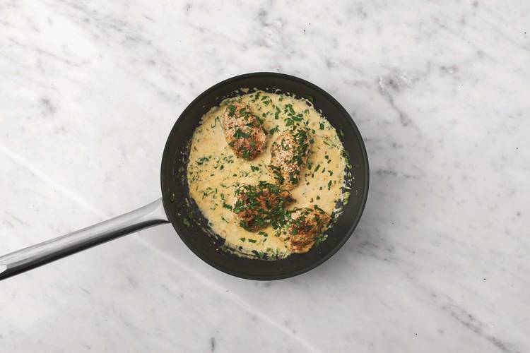 Cook the chicken & sauce
