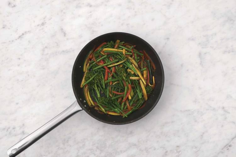 Stir-fry the veggies 