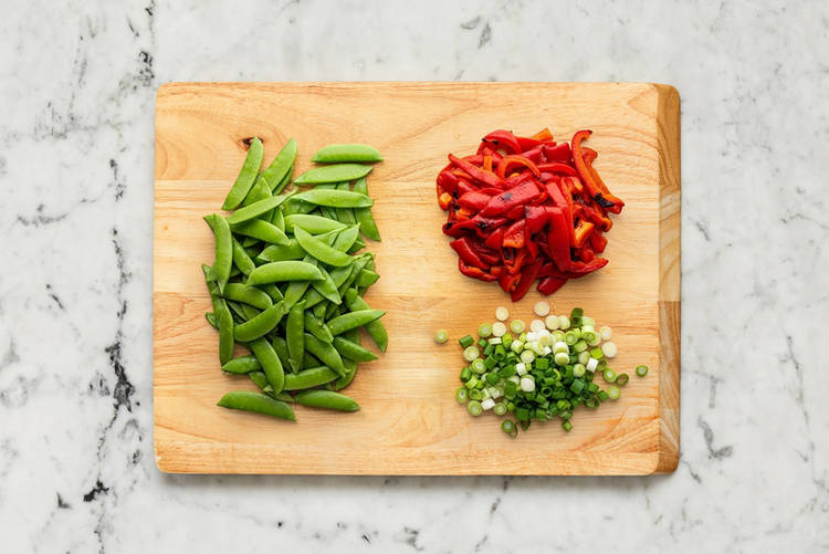 Roast pork chops and finish prep