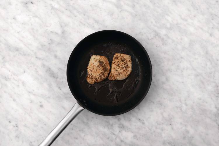 Cook the pork steaks