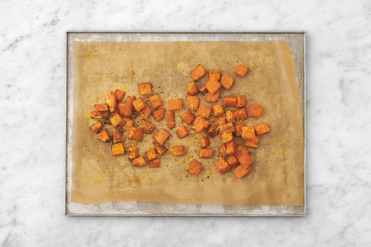Roast the sweet potatoes 