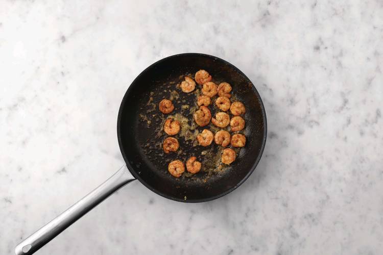 Glaze the prawns