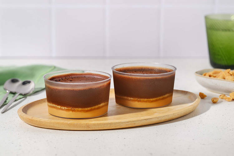 Parfait van chocolade en pinda