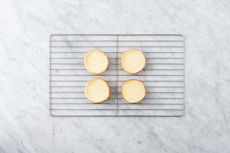 Heat the burger buns 