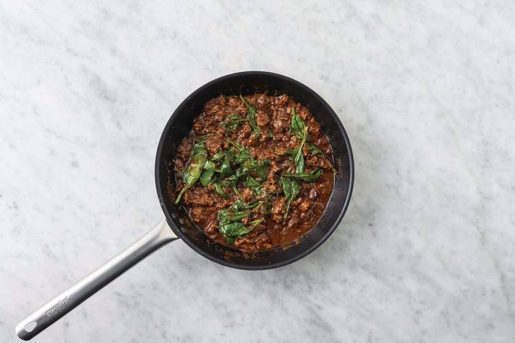 Cook the beef and pork filling