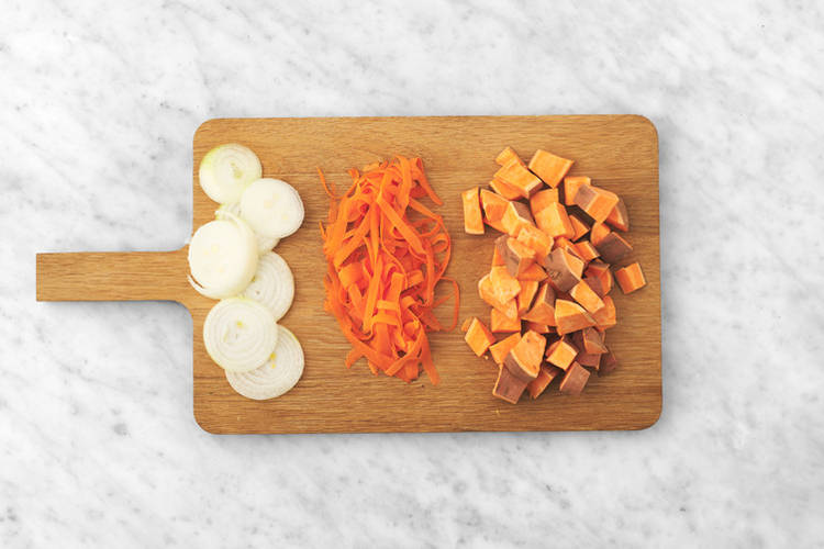 Roast the sweet potatoes