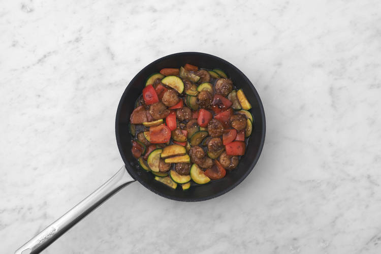 Cook the veggies & prawns