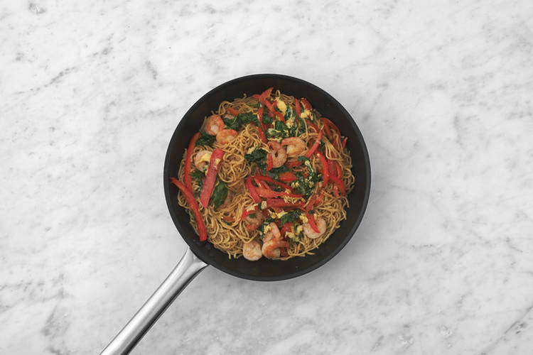 Cook the prawns