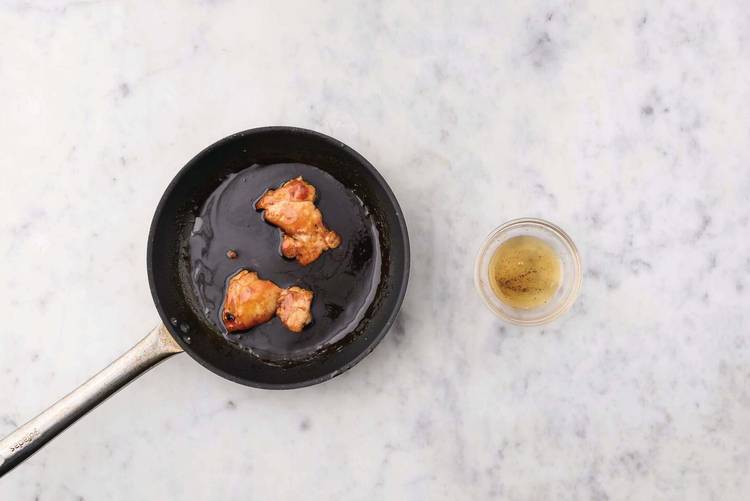 Cook the chicken & toss the slaw 