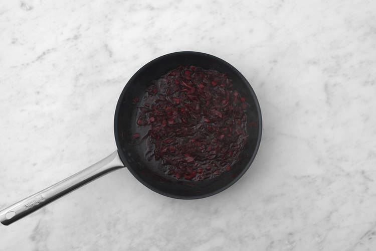 Make the bacon-beetroot relish 