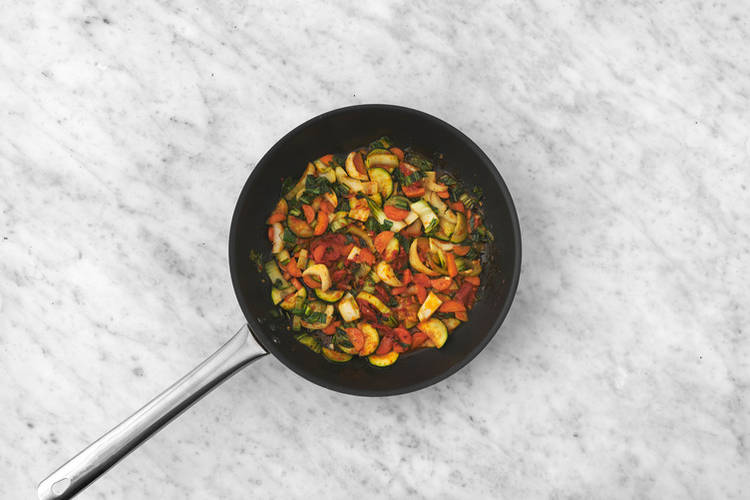 Soften the veggies