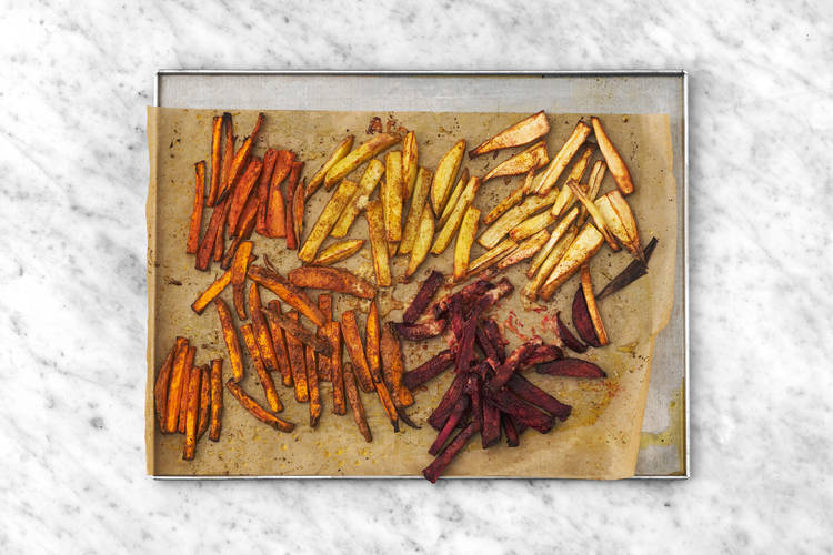 Bake the veggie fries