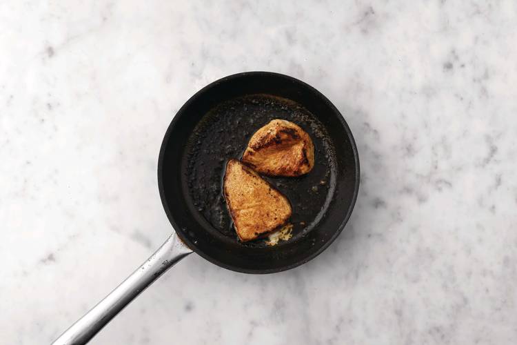 Cook the chicken & haloumi