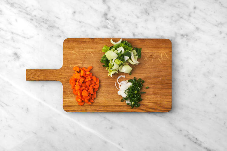 Prep veggies and mix glaze