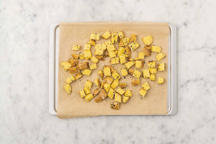 Roast the sesame potatoes