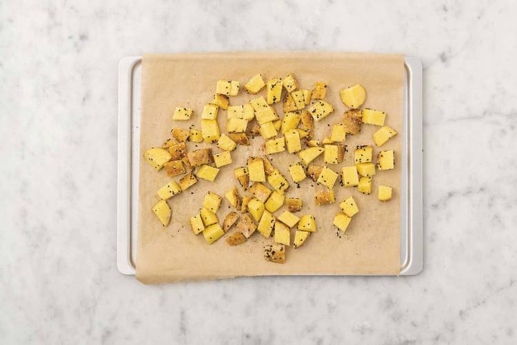 Roast the sesame potatoes