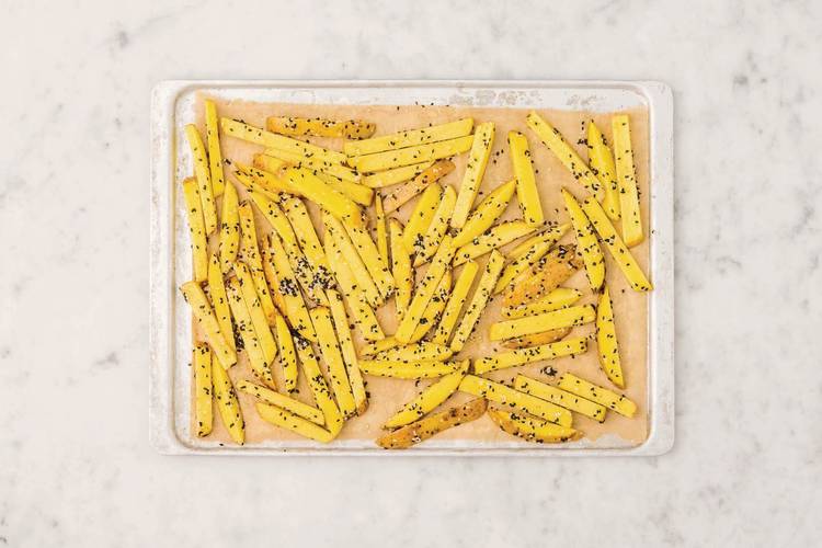Cook the sesame fries