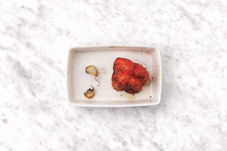 Roast the capsicum & garlic