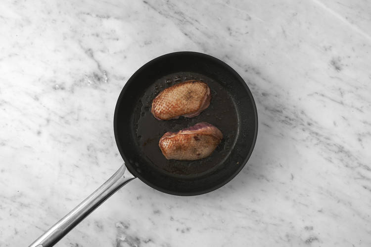 Sear the duck breast