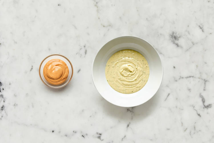 Make dressing and spread