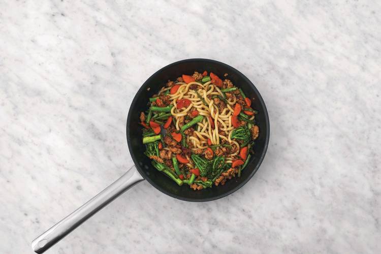 Cook the veggies & pork