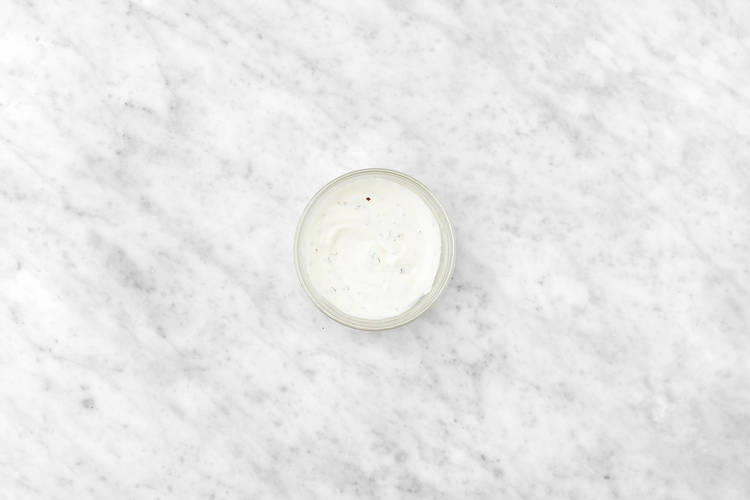 Make the garlic yoghurt