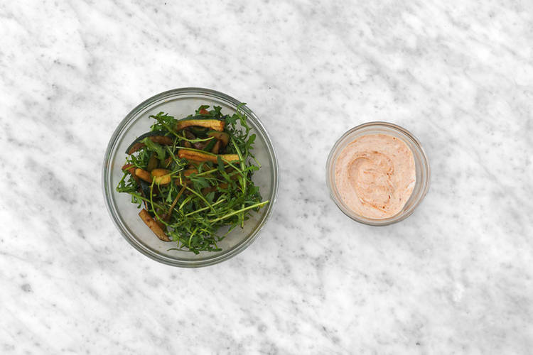 Make the harissa yoghurt