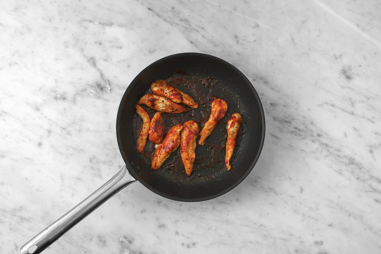 Cook the chicken & tofu