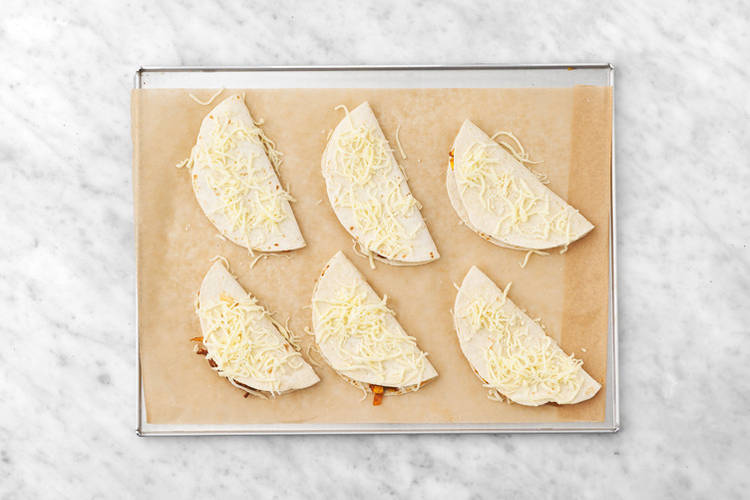 Assemble the quesadillas