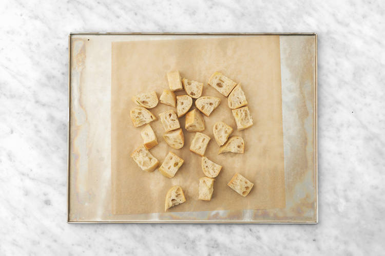 Prep the veggies & make the croutons