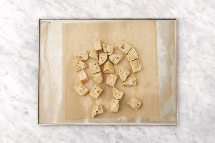 Prep the veggies & make the croutons