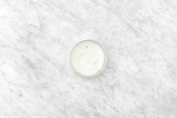 Make the garlic yoghurt