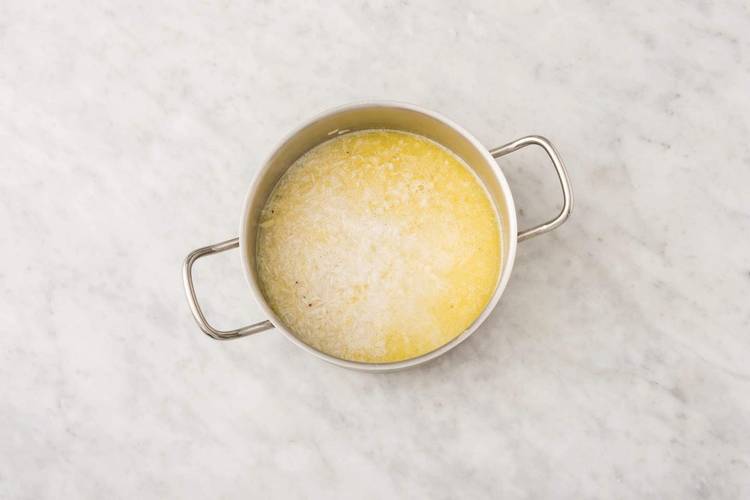 Cook the garlic rice & get prepped 