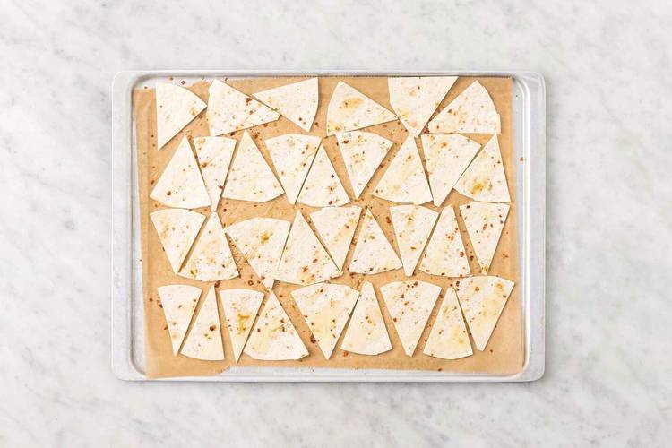 Bake the tortilla chips